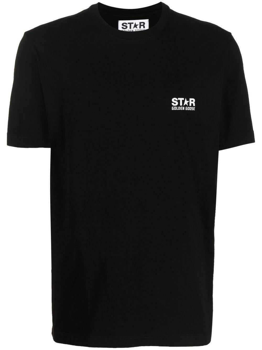 T-shirt nera con stampa sul retro 