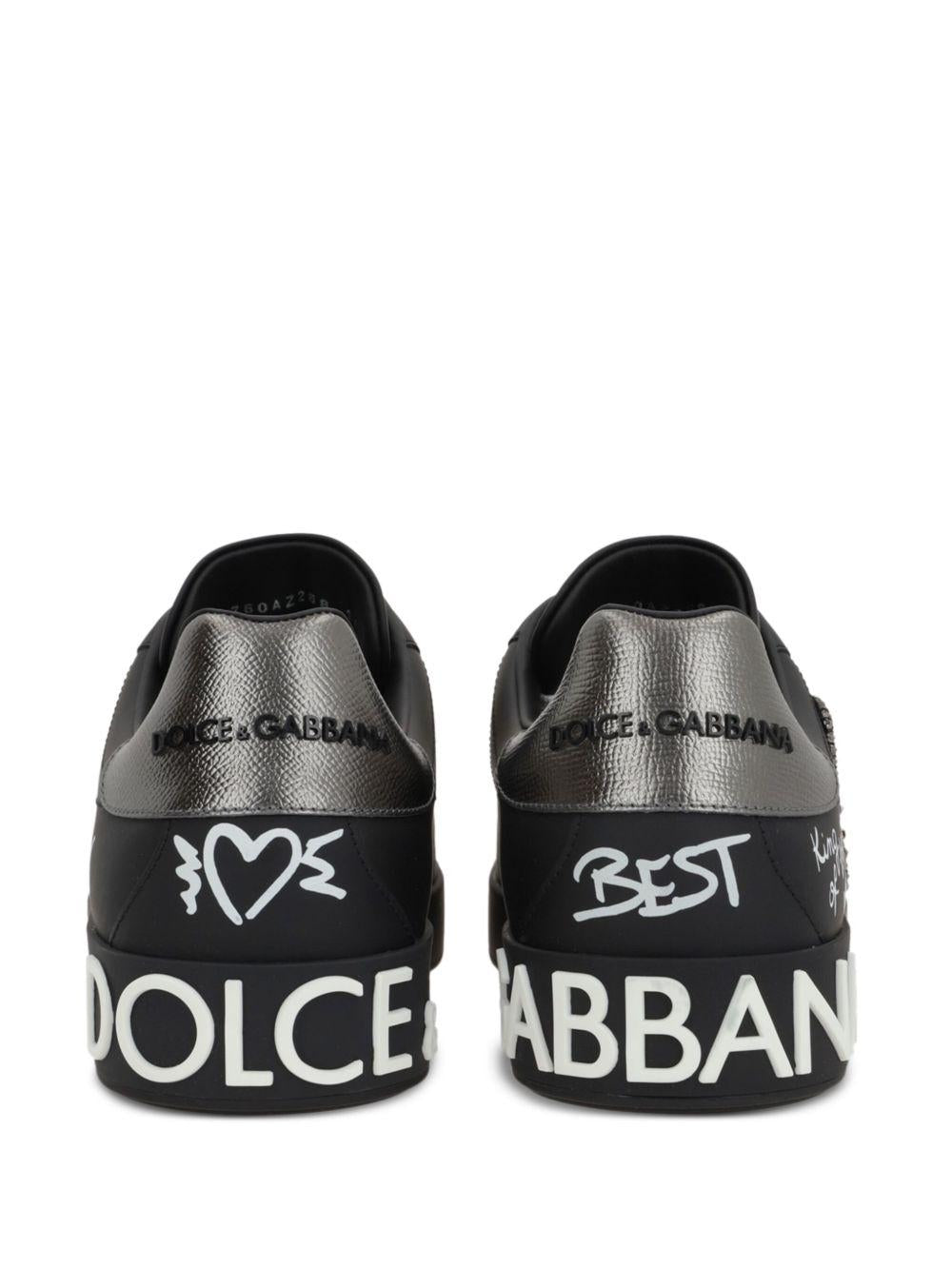 Sneaker Portofino nera crown 