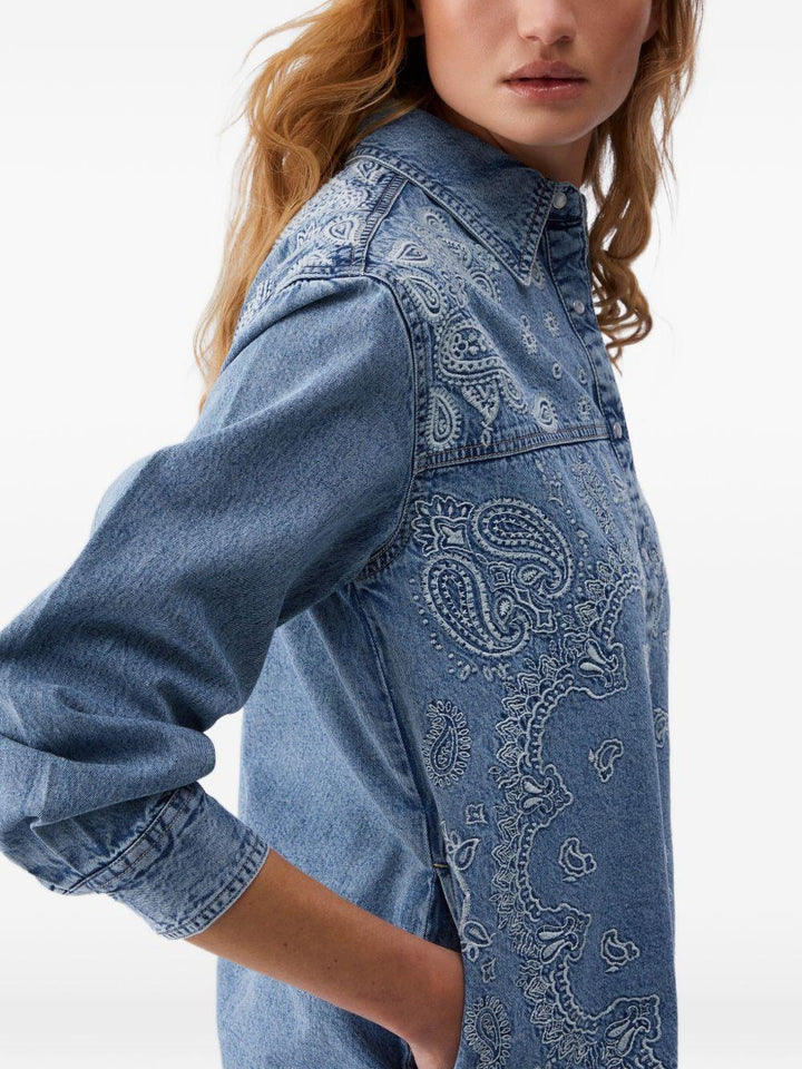 Camicia denim con ricamo 