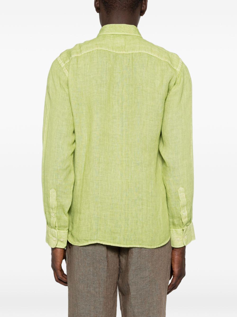 Camicia verde mela in lino 