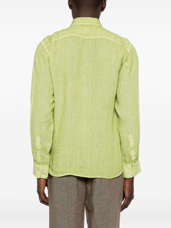 Camicia verde mela in lino 