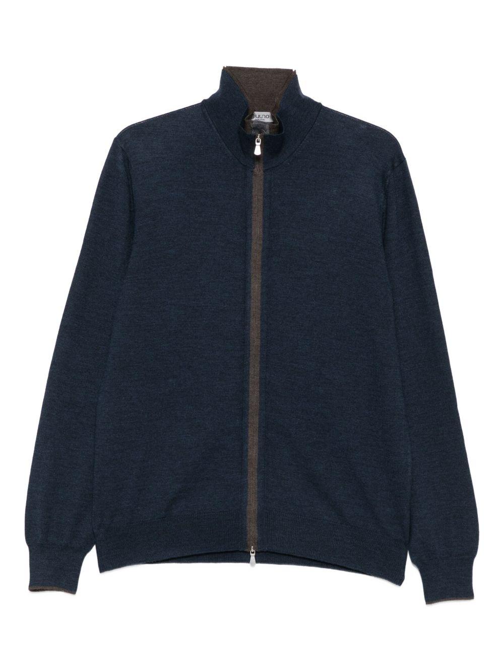 Cardigan con zip blu scuro 