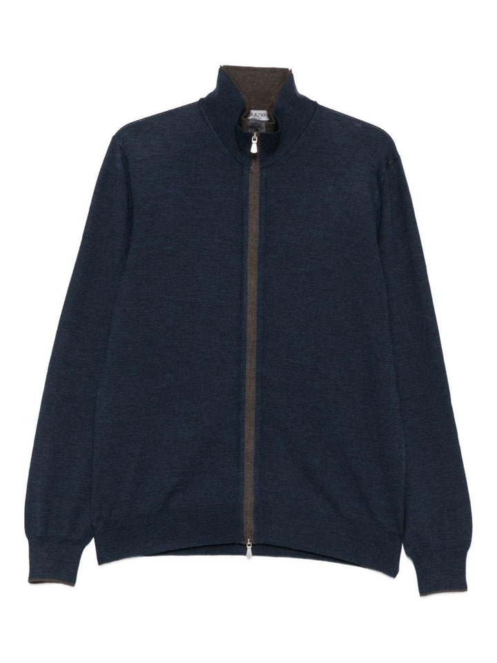 Cardigan con zip blu scuro 