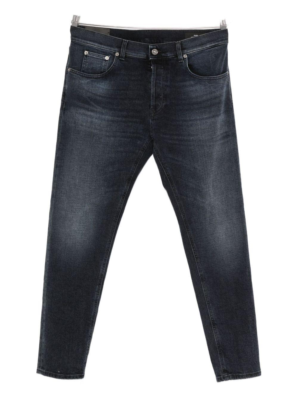 Jeans blu con passanti per cintura 