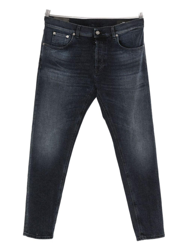 Jeans blu con passanti per cintura 