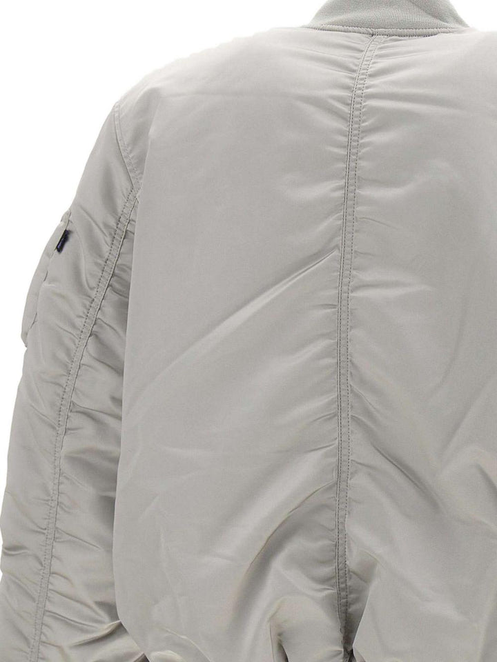 Bomber grigio con zip 