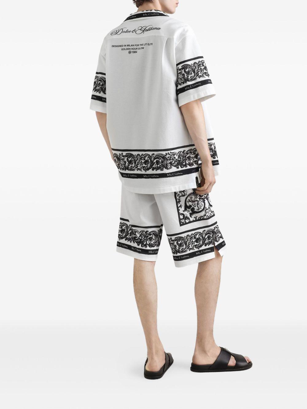 Camicia bianca in cotone con logo 
