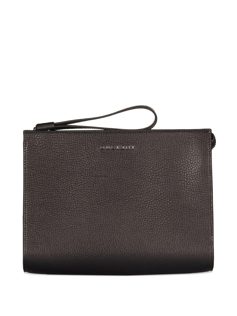 Clutch nera in pelle 