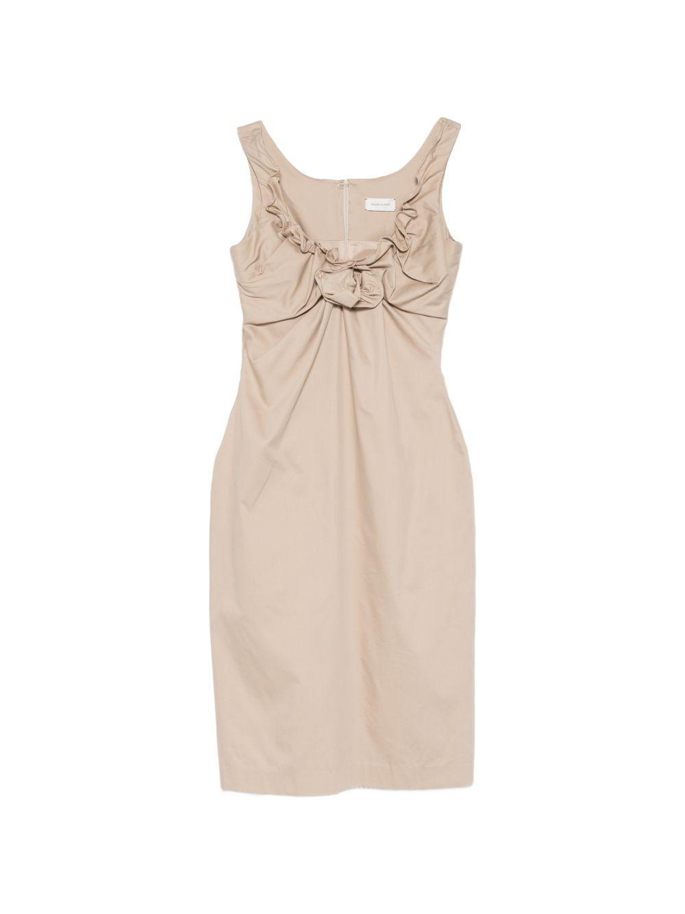 Abito midi con rose 