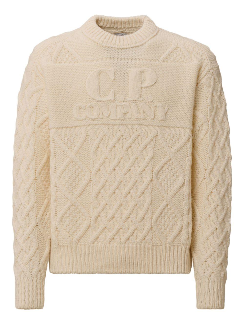 Maglione beige con ricamo 