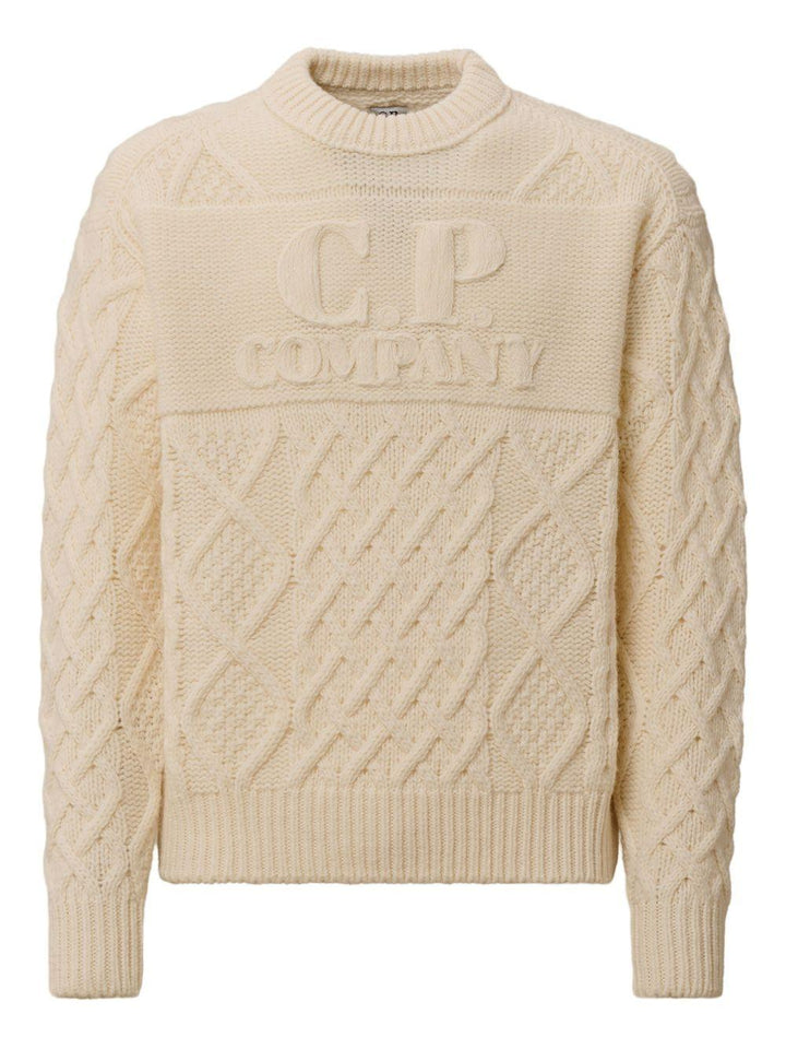 Maglione beige con ricamo 
