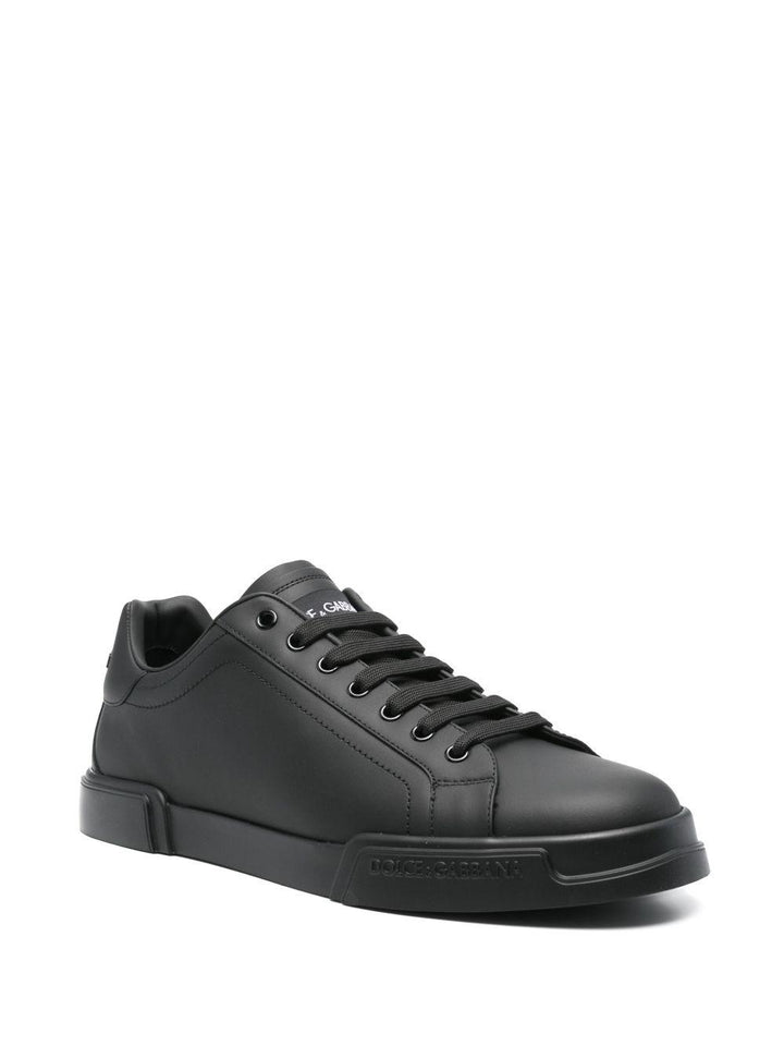 Sneakers nero in pelle 