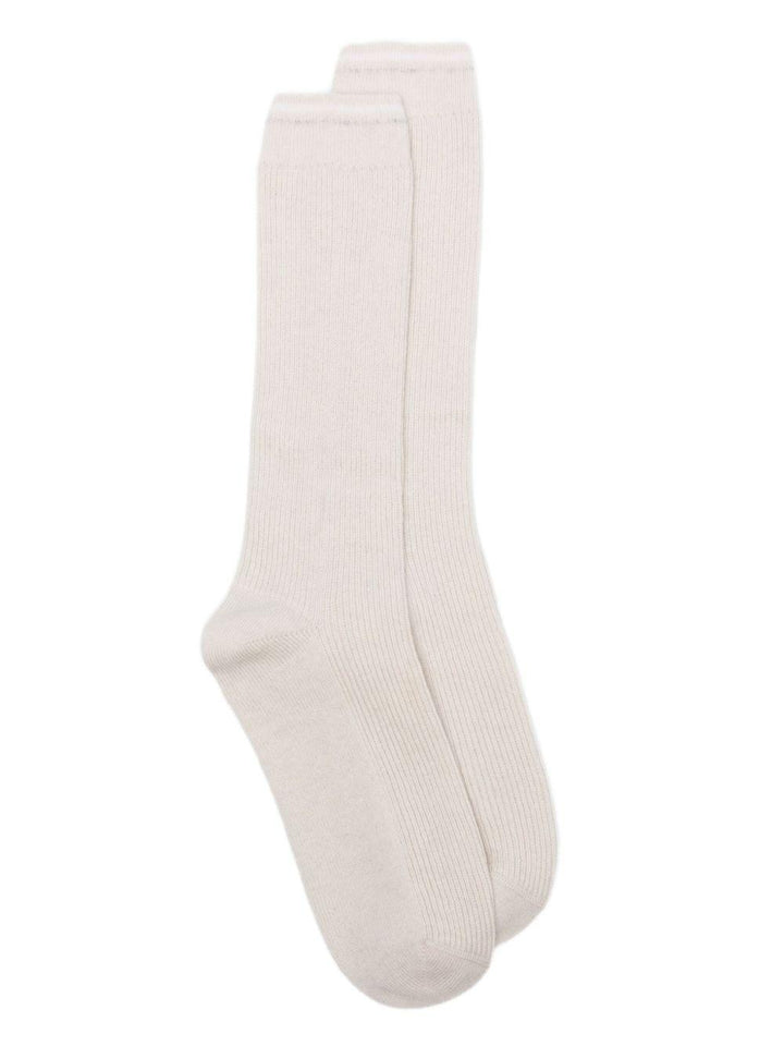 Calzini beige a coste 