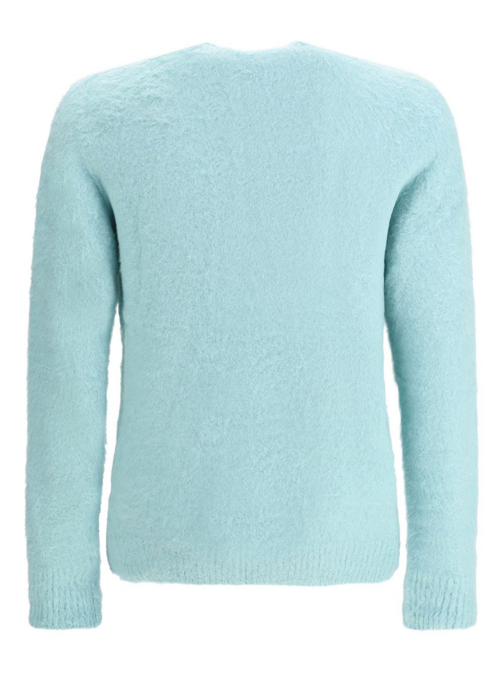 Maglione acqua effetto plush con girocollo 