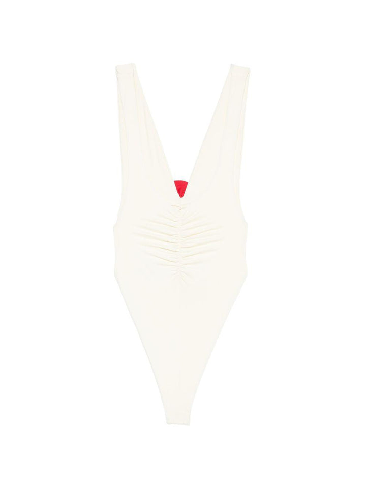 Costume intero con rosa 