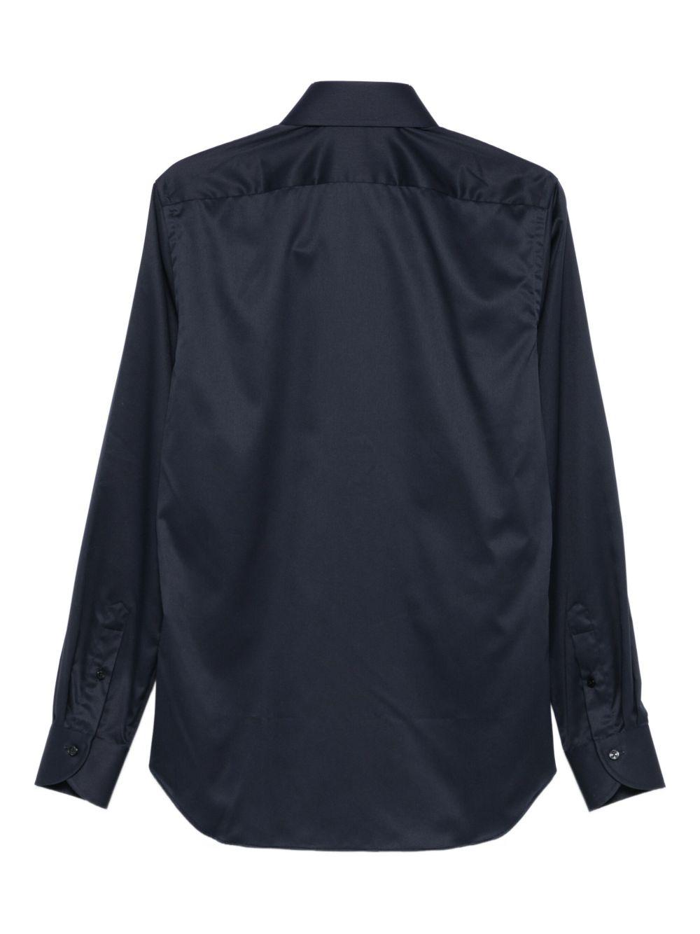 Camicia in cotone a maniche lunghe blu navy 