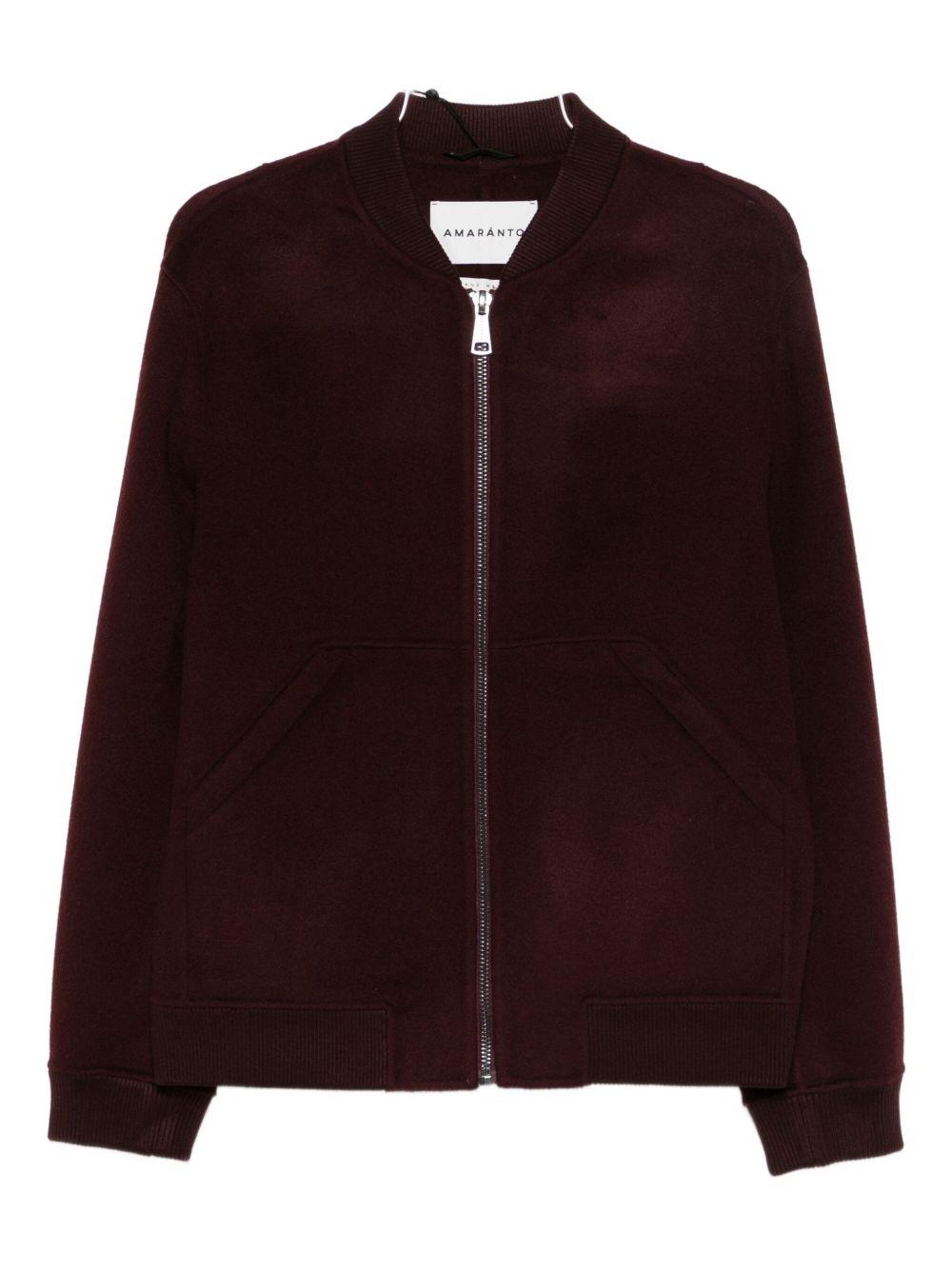 Bomber melanzana con zip 
