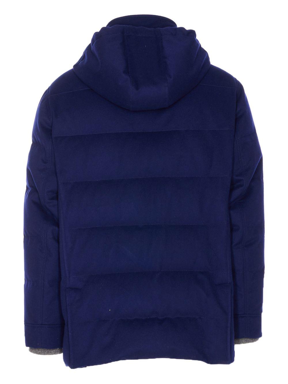 Piumino blu con cappuccio 