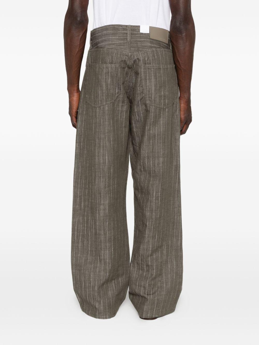 Jeans dritti a righe stripe khaki 