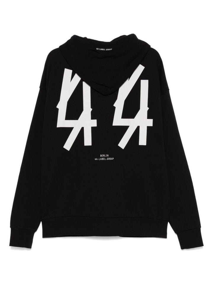 Felpa con cappuccio white/black con logo 