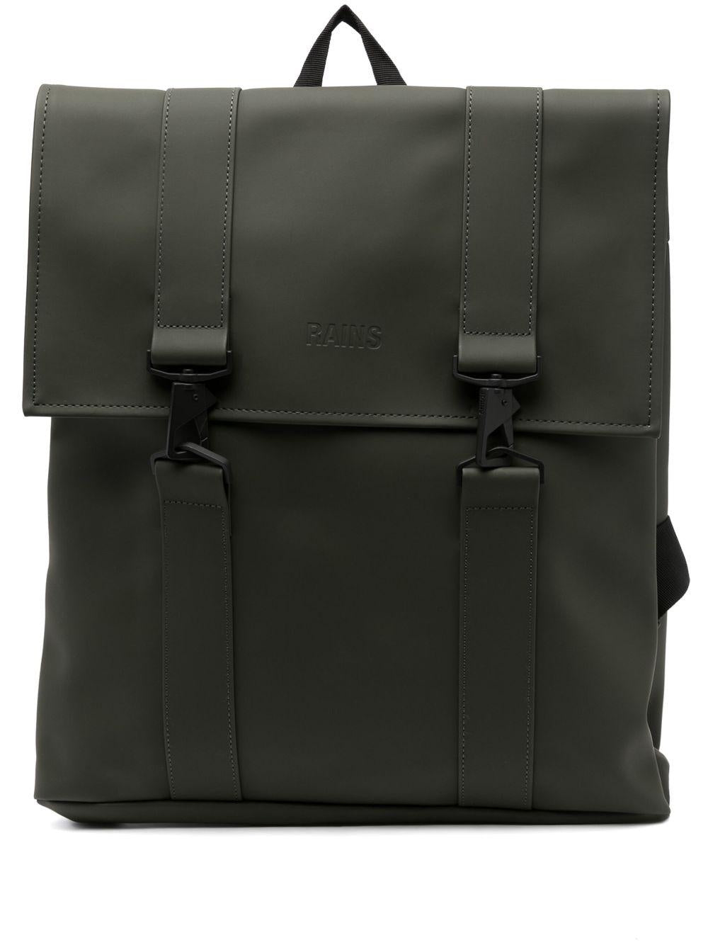 Zaino medio verde con moschettoni 