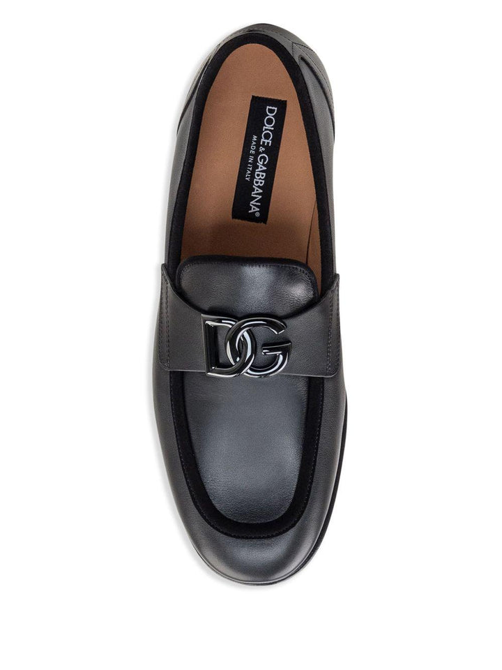 Mocassino nero con logo 
