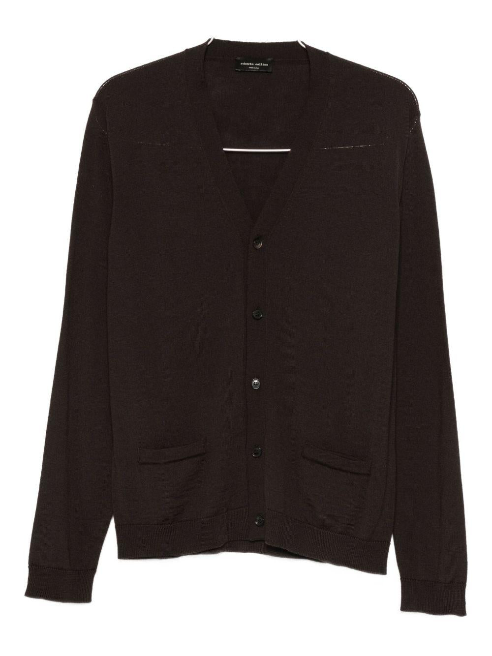 Cardigan con bottoni marrone 