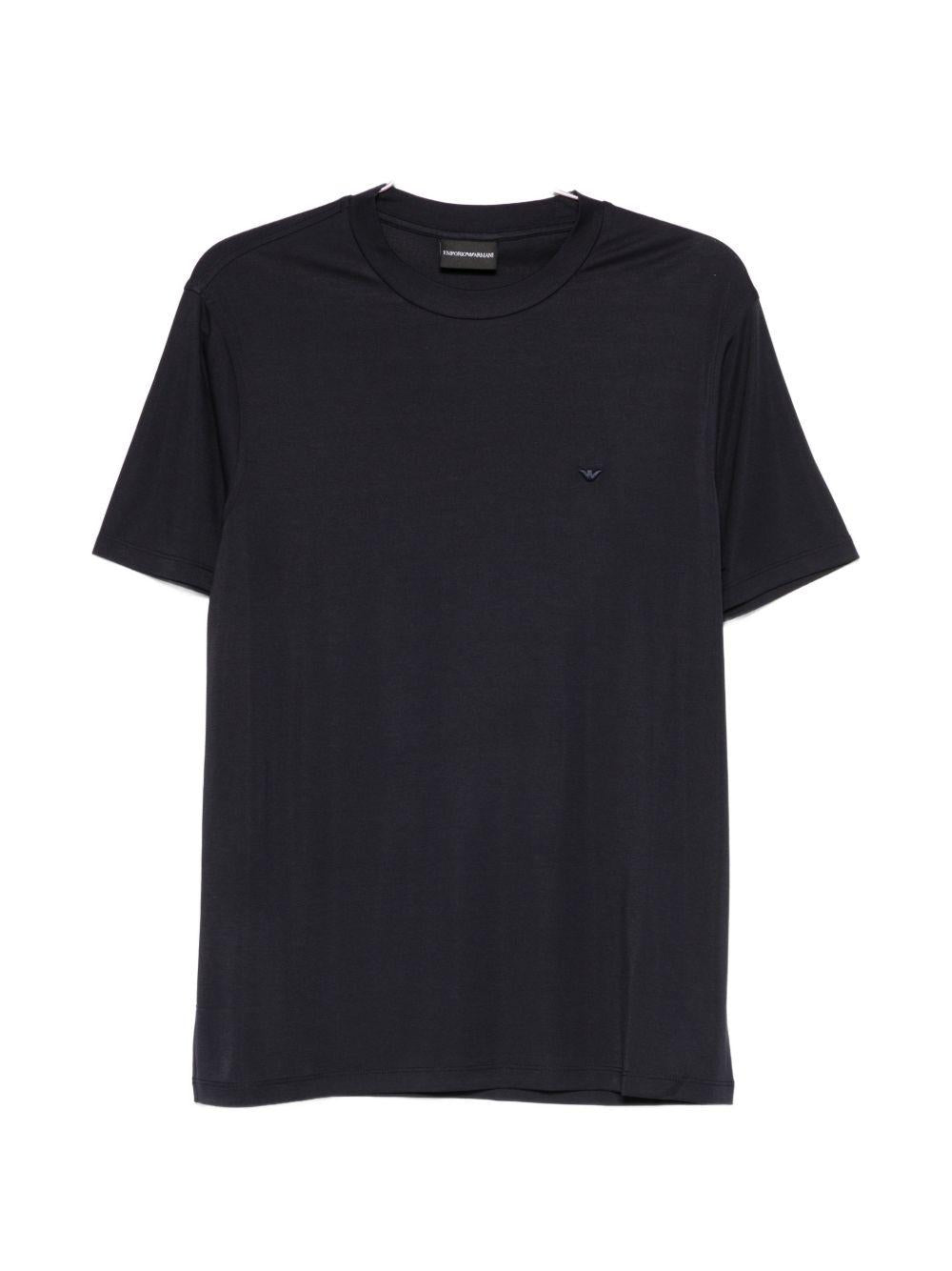 T-shirt blu con dettaglio logo 
