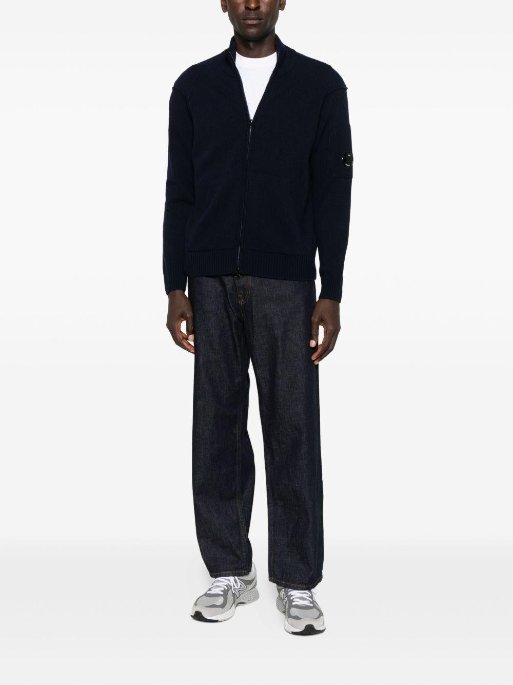Cardigan blu navy con zip