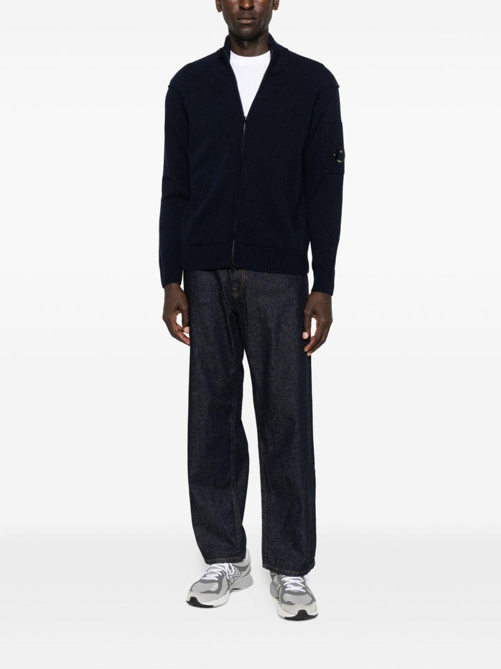 Cardigan blu navy con zip