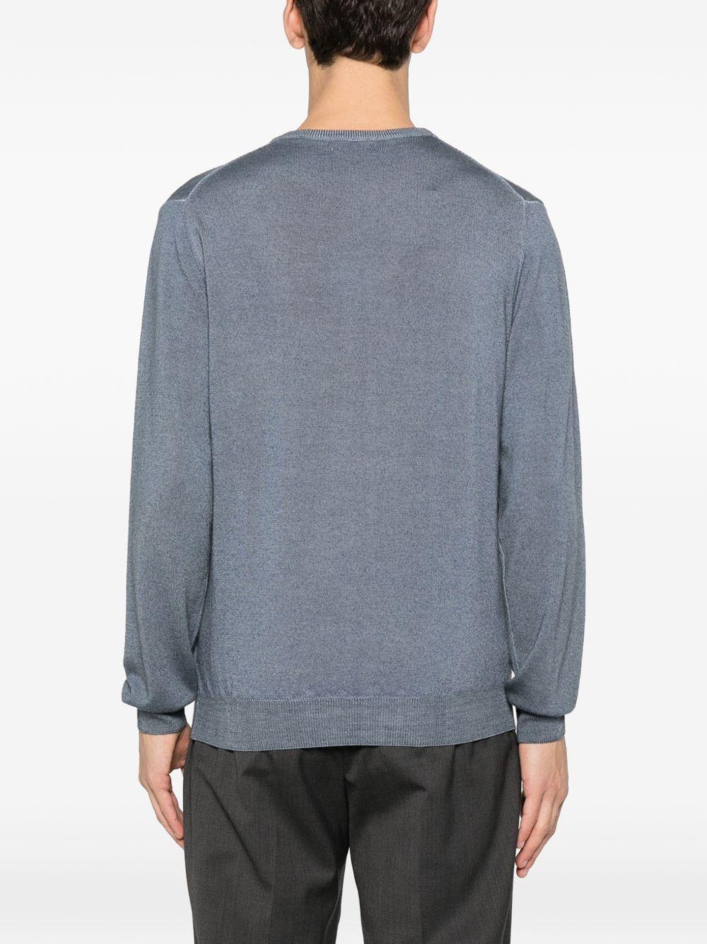 Maglione blu girocollo 