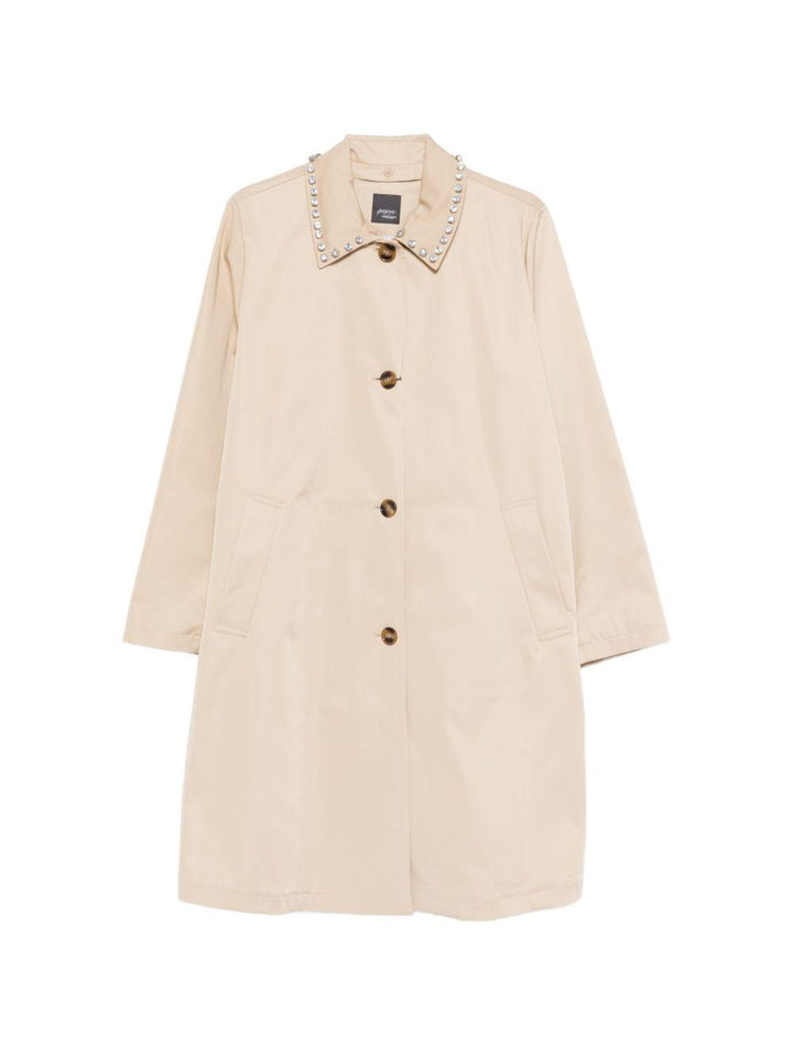 Cappotto in gabardine con decorazioni 
