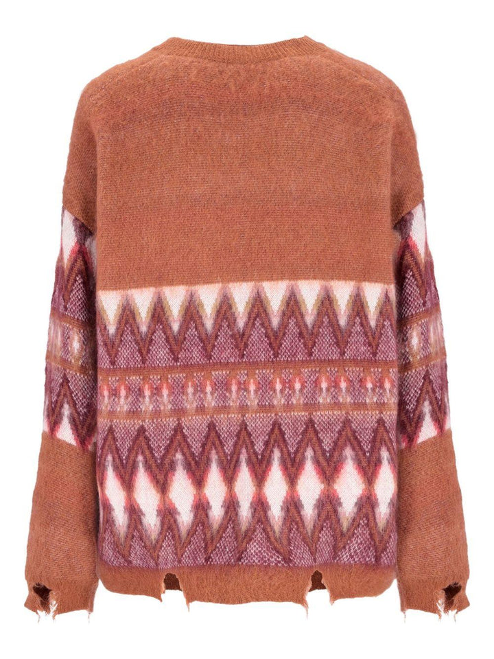 Cardigan arancione con frange 