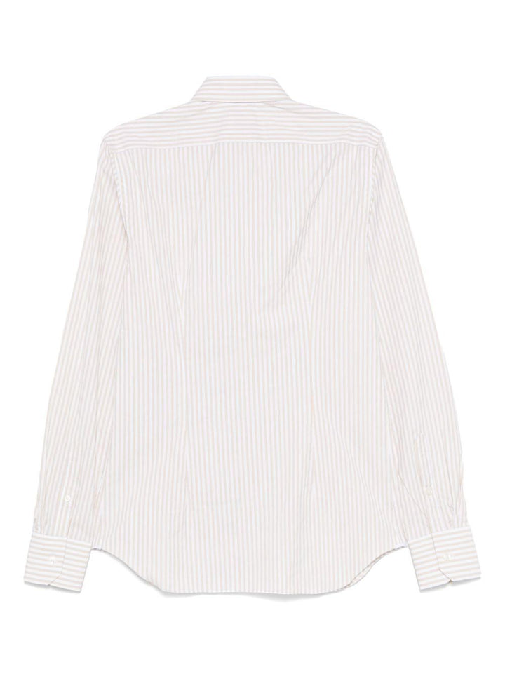 Camicia in cotone a righe marroni 