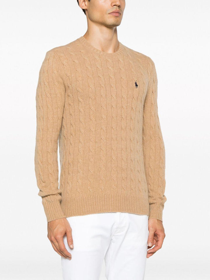 Maglione marrone con logo Polo Pony 