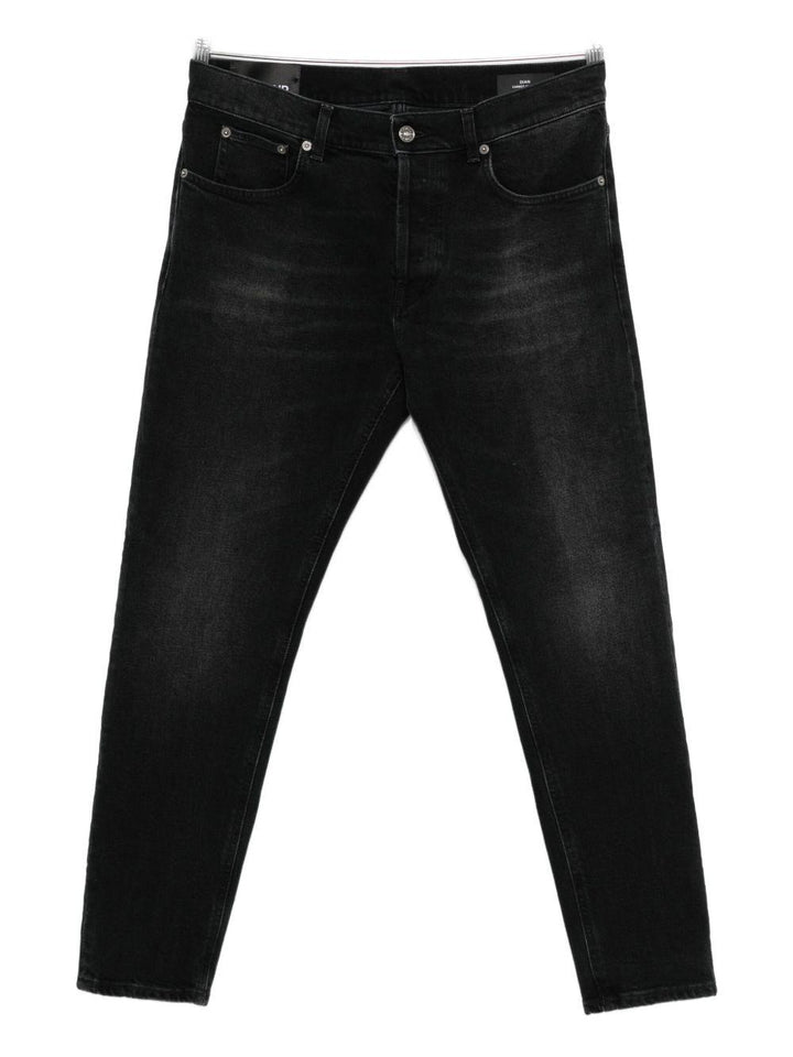 Jeans neri con baffatura 