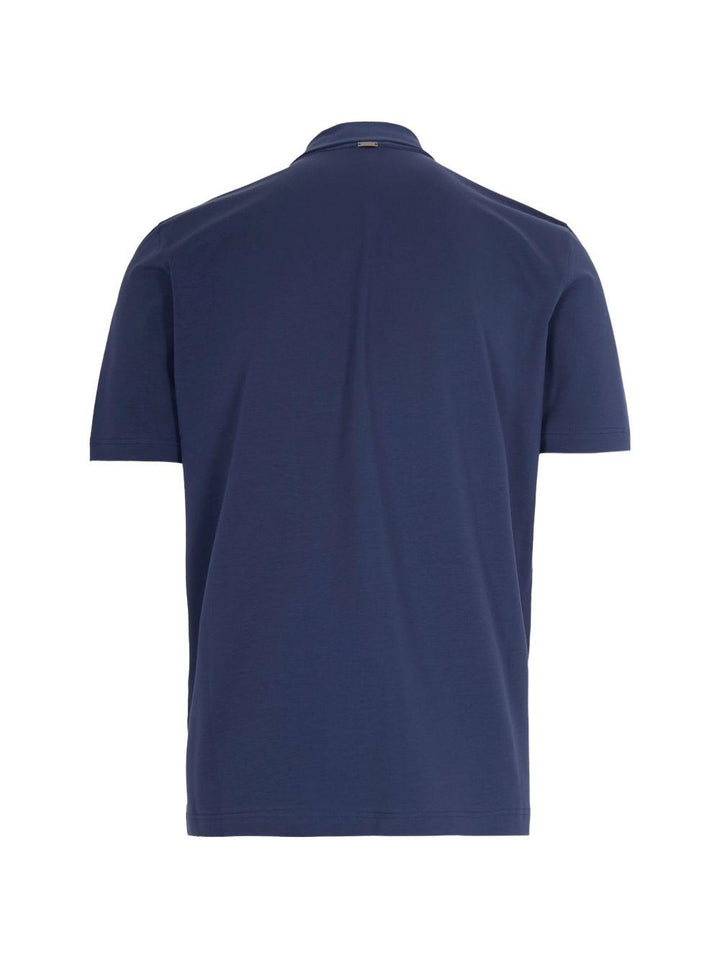 Polo blu con bottoni 