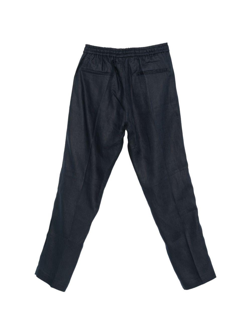 Pantaloni con coulisse in lino navy 