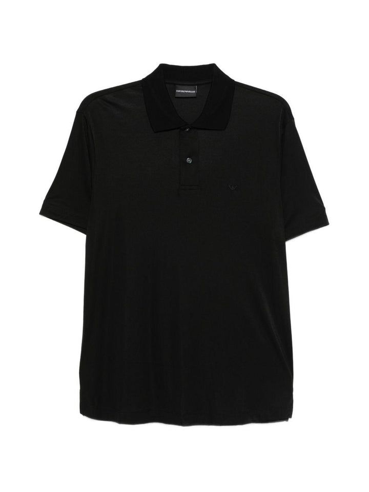 Polo nera con logo 