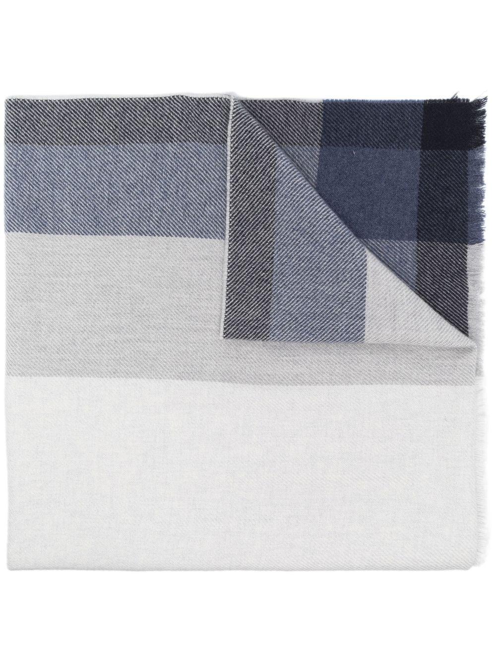 Sciarpa a quadri blu navy e bianco 