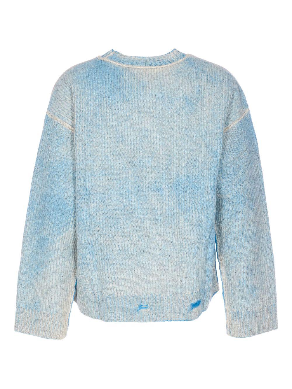 Maglione con effetto vissuto azzurro 