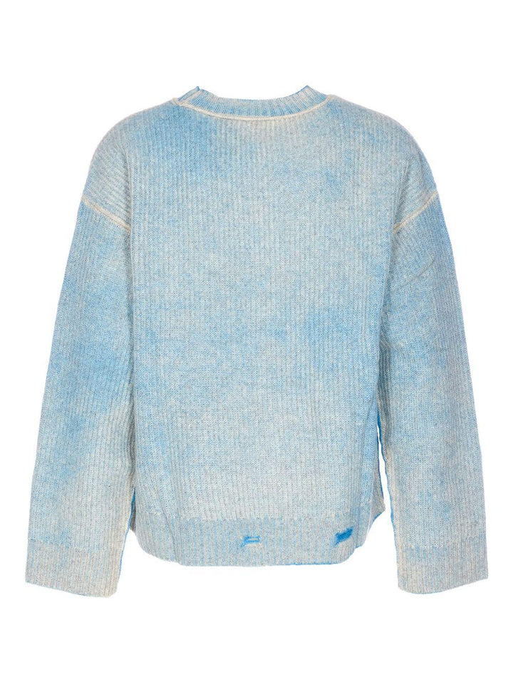 Maglione con effetto vissuto azzurro 