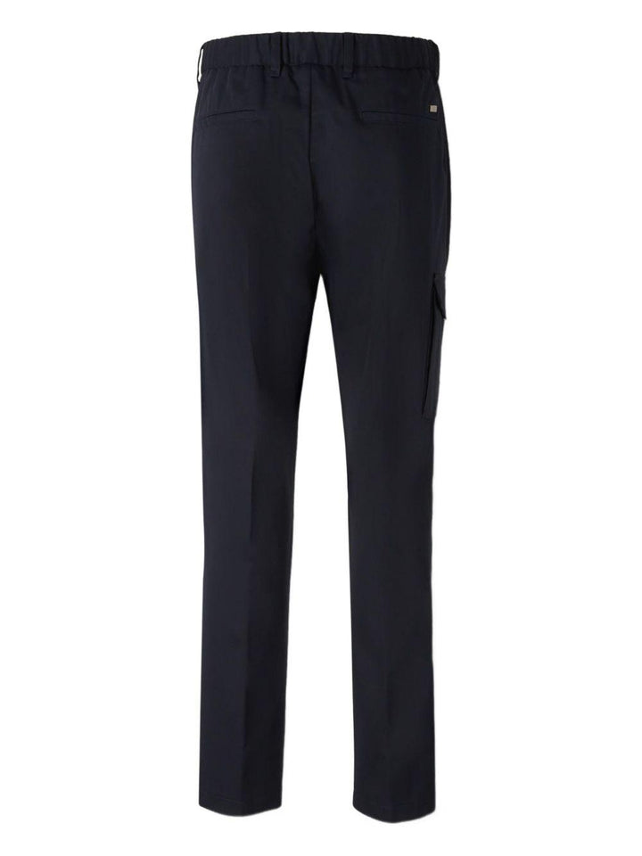 Pantaloni cargo blu navy con vita elasticizzata 