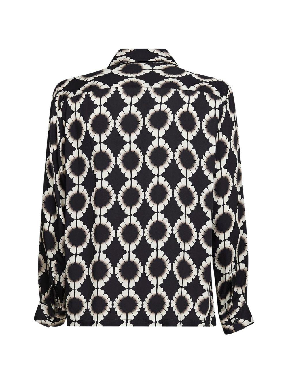 Camicia nera e bianca con stampa geometrica 