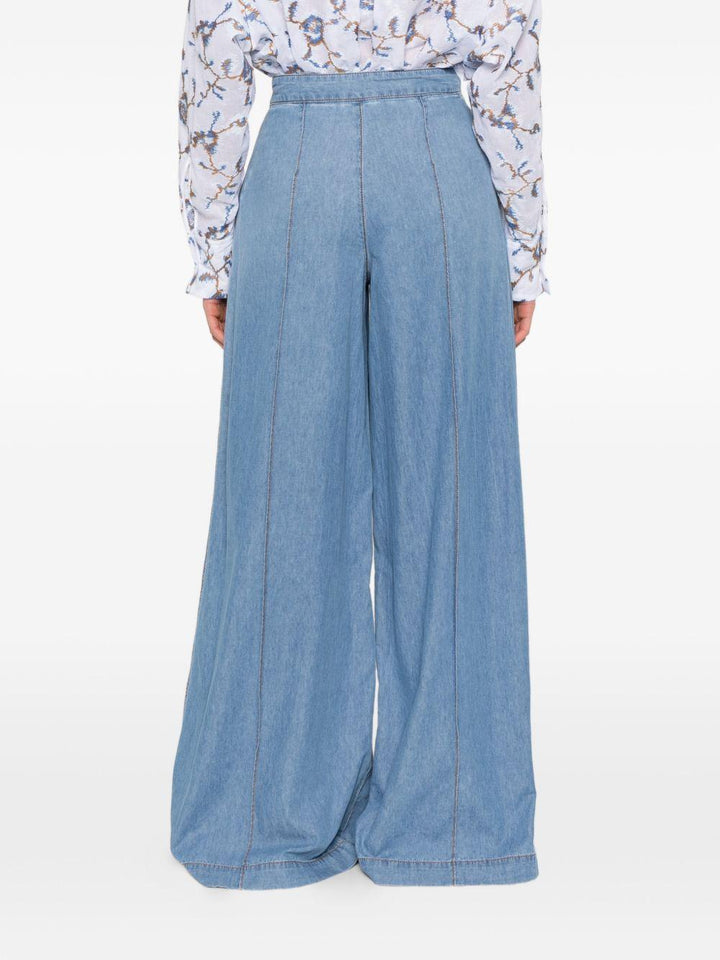 Pantaloni con stampa denim 