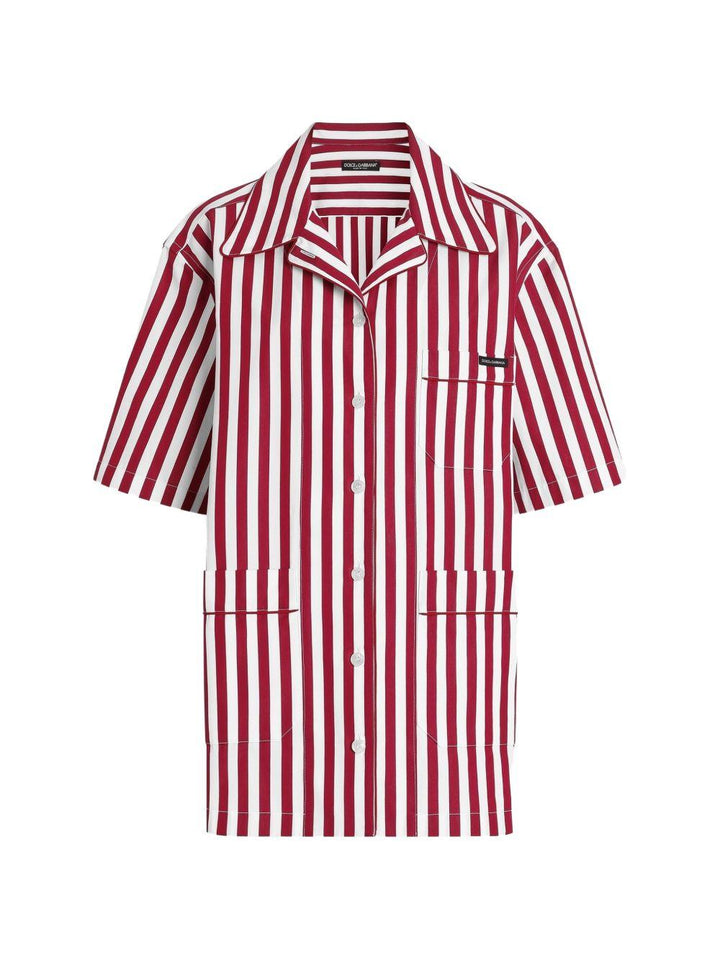 Camicia a righe con tasca 