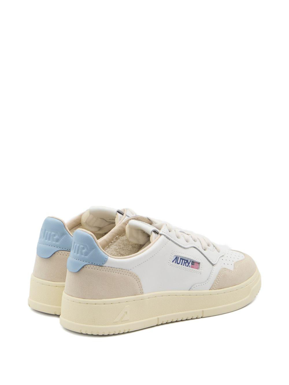 Sneakers Medalist in pelle bianco e beige 
