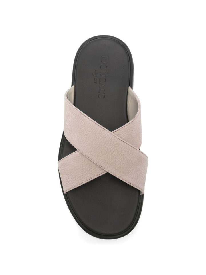 Sandali iron in pelle con fasce incrociate 