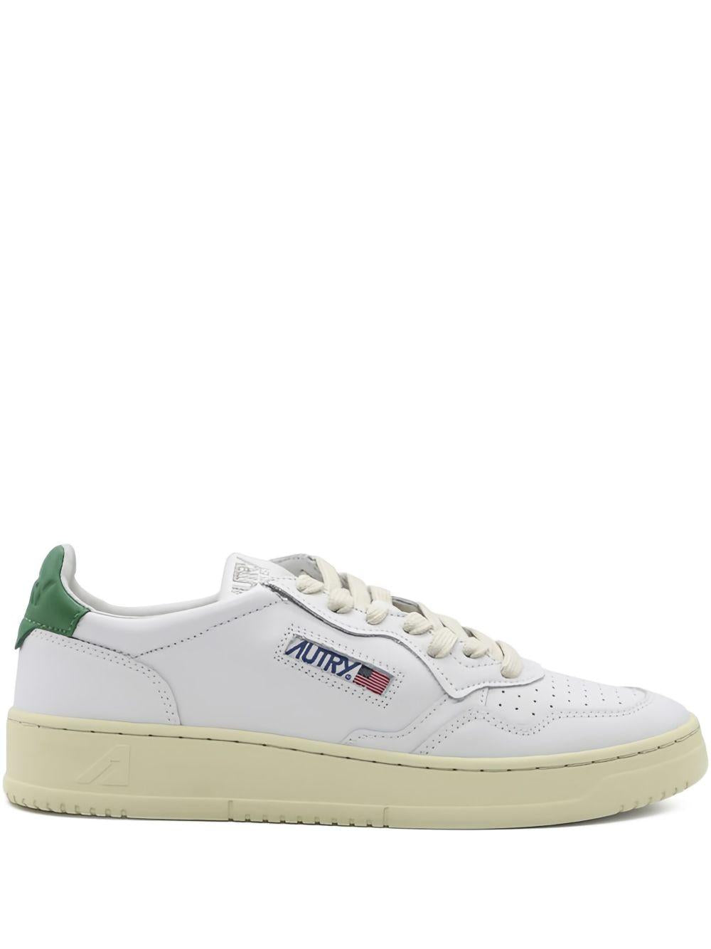Sneakers white/green con logo 