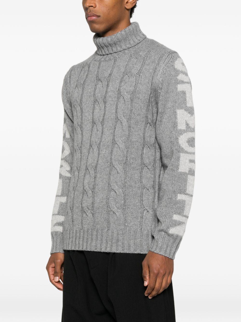 Maglione grigio mélange a collo alto 
